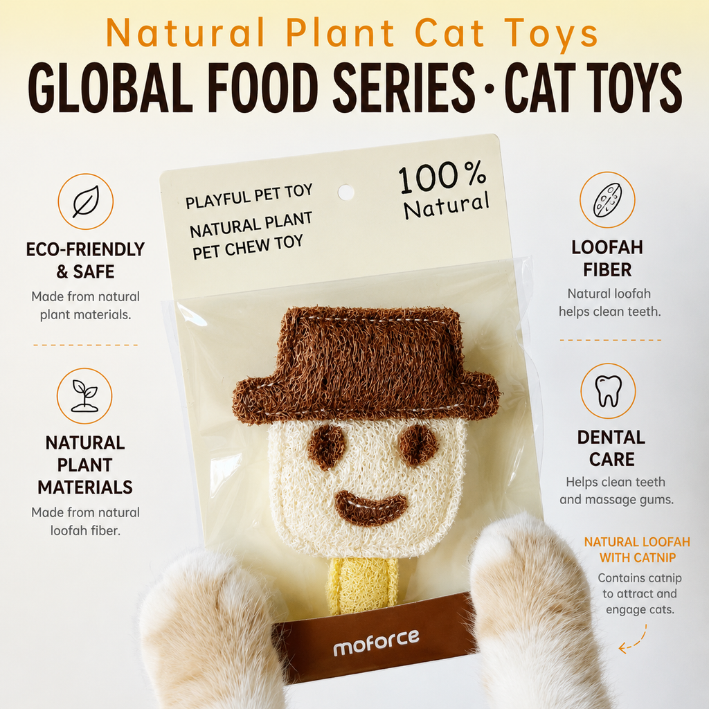 Natural Loofah Fiber With Catnip