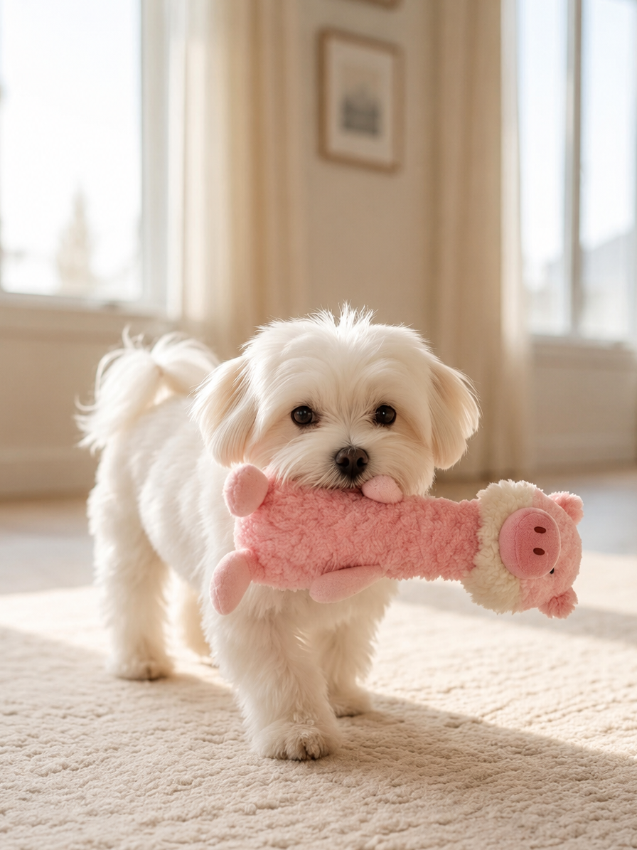 Pig Squeaky Plush Dog Toy