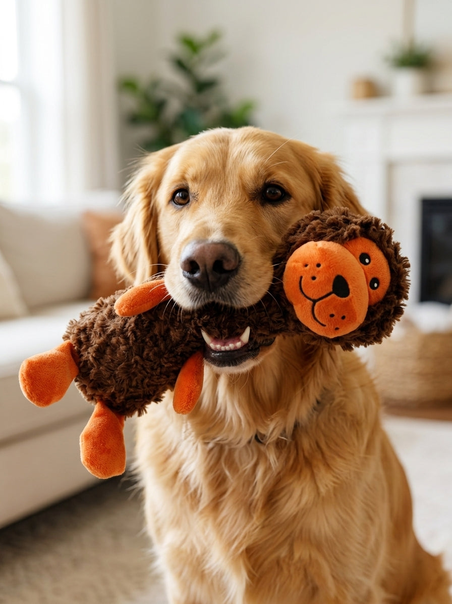 Lion Squeaky Plush Dog Toy
