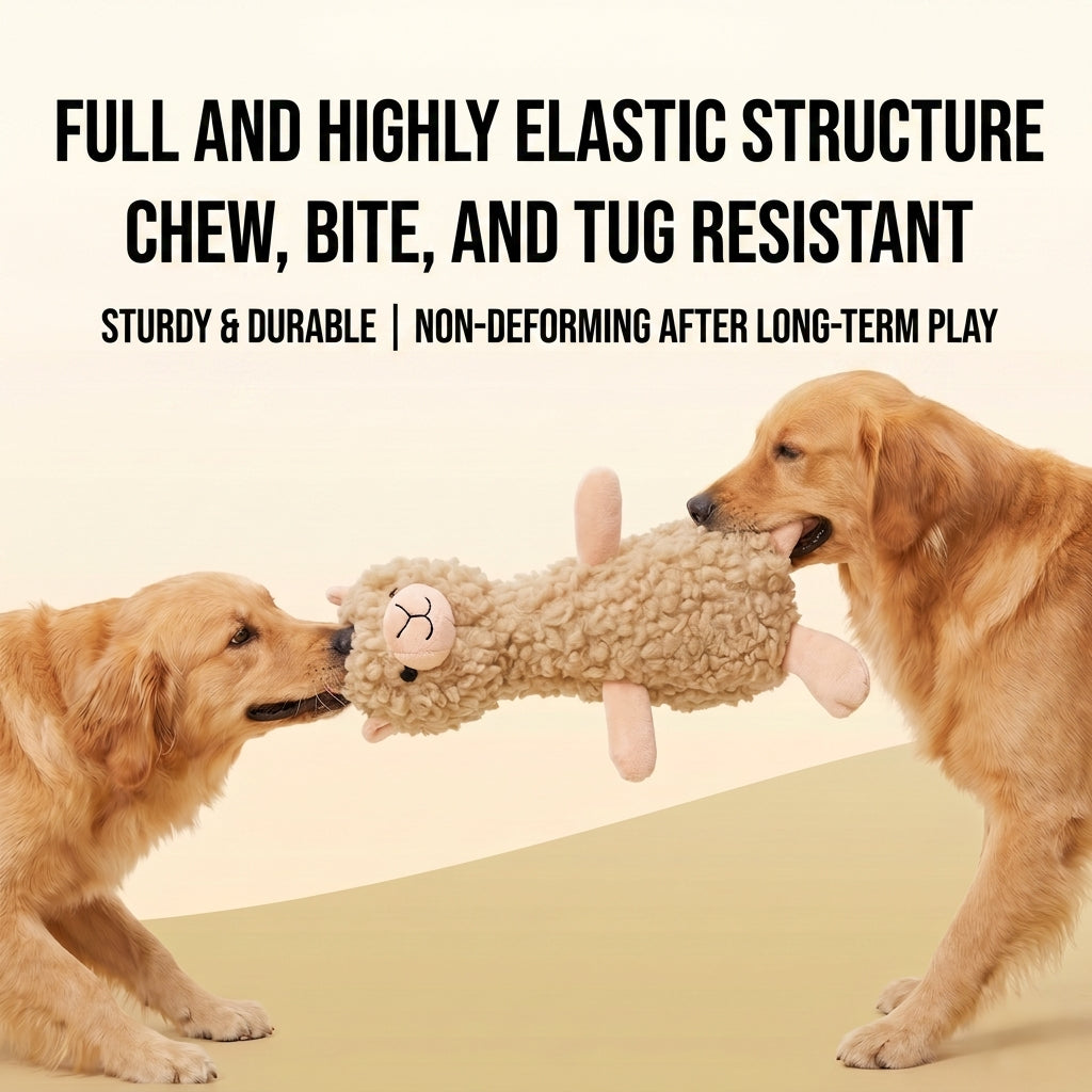 Alpaca Squeaky Plush Dog Toy