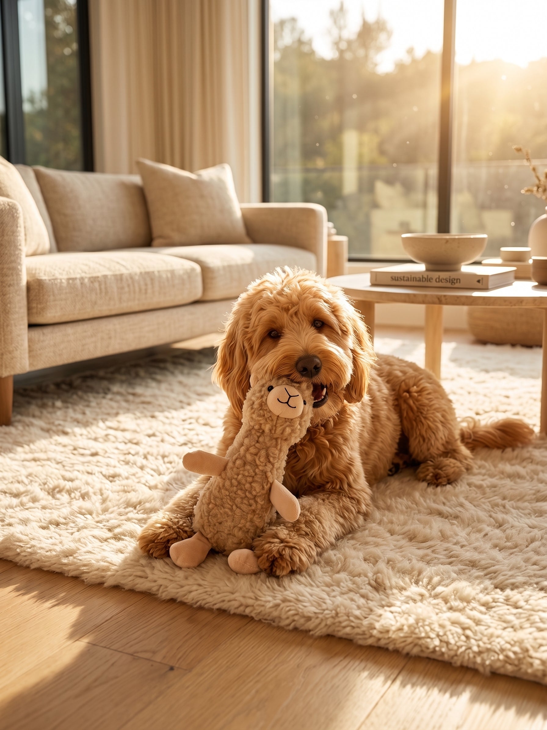 Alpaca Squeaky Plush Dog Toy
