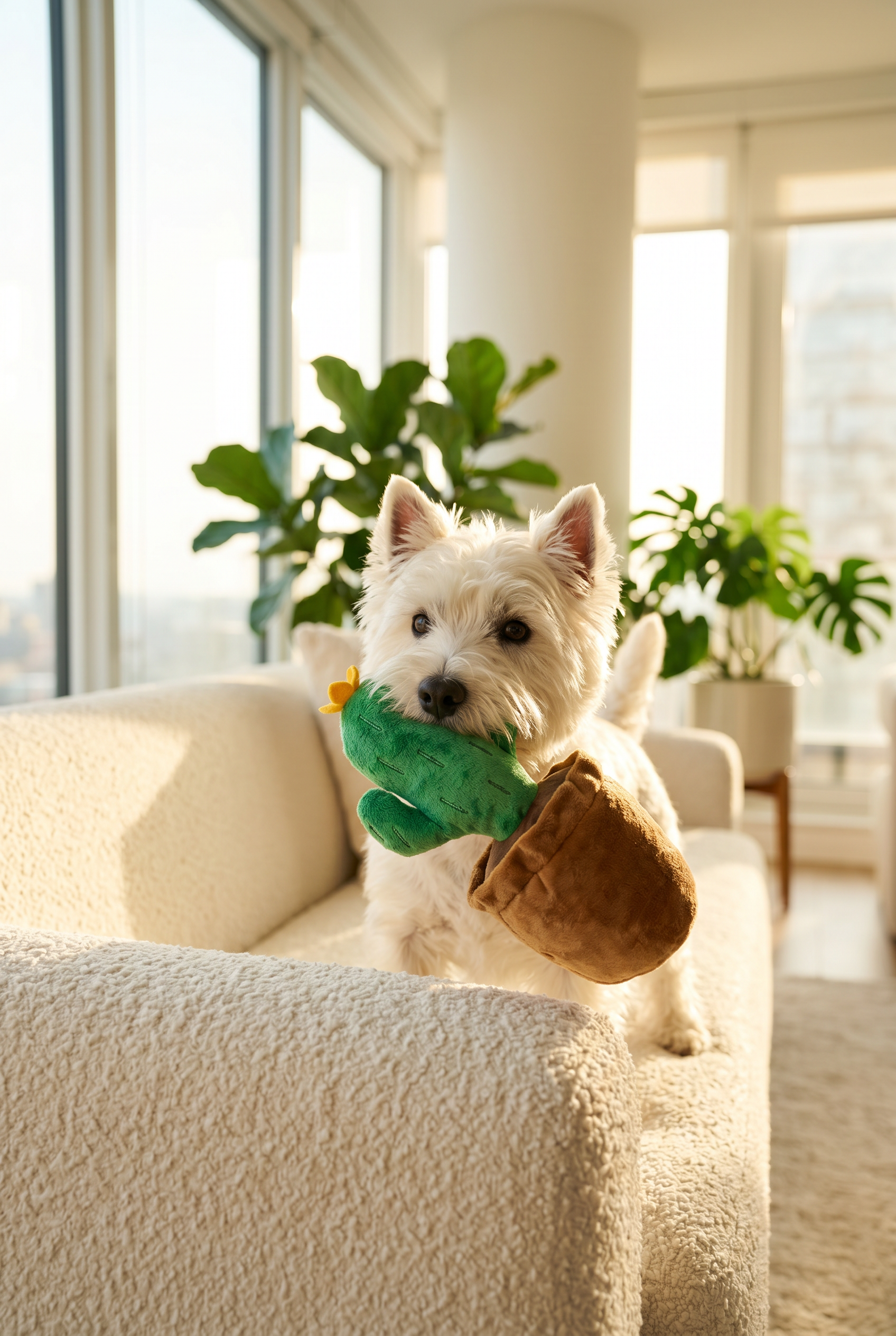 Cactus Squeaky Plush Dog Toy