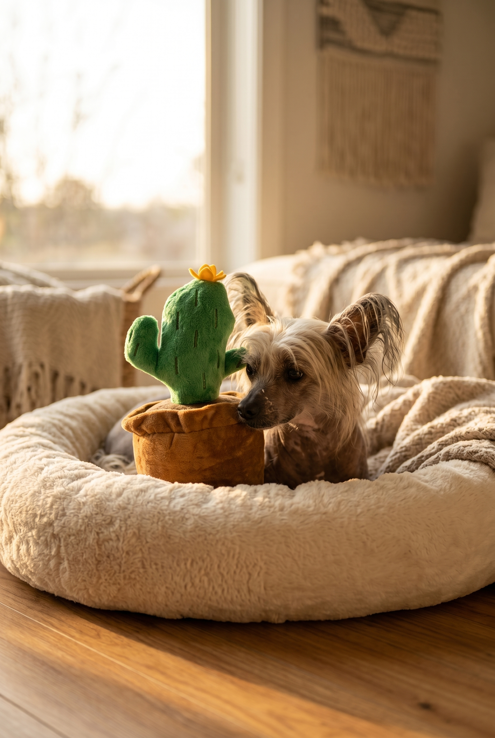 Cactus Squeaky Plush Dog Toy