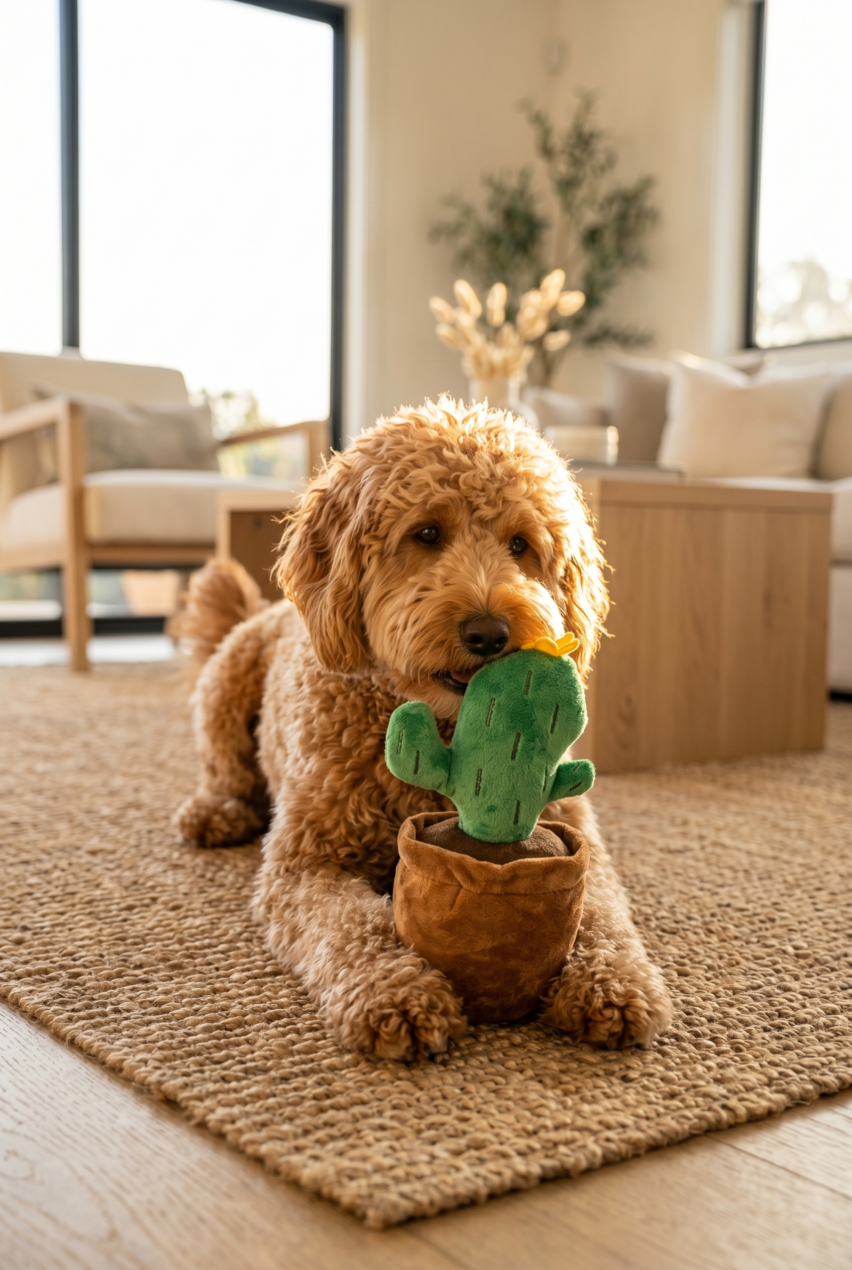 Cactus Squeaky Plush Dog Toy