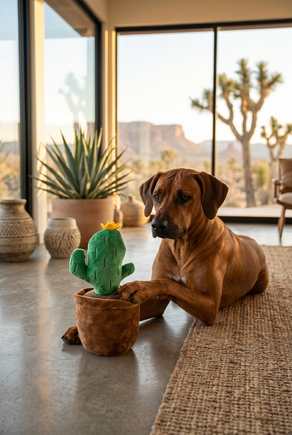 Cactus Squeaky Plush Dog Toy